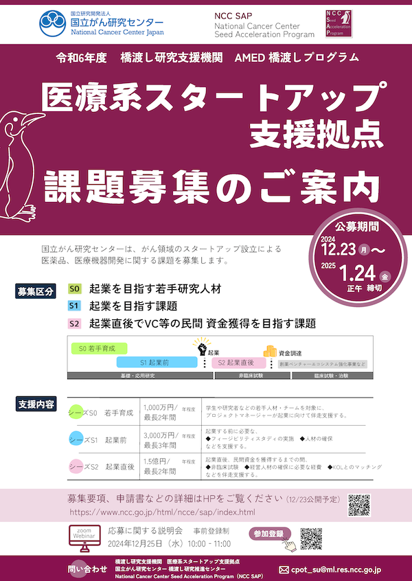 医療系スタートアップ支援拠点 課題募集のご案内