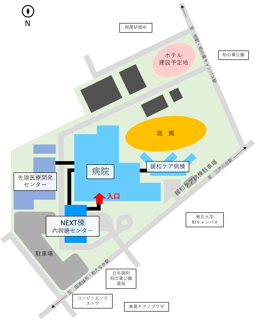 東病院 建物配置図