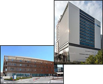 （写真）築地キャンパス新研究棟、柏キャンパス次世代外科・内視鏡治療開発センター（NEXT棟）