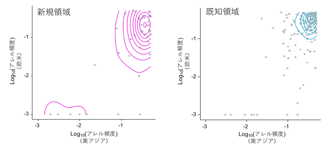 図１　疾患感受性変異のアレル頻度