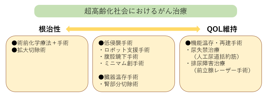 超高齢化社会におけるがん治療の図