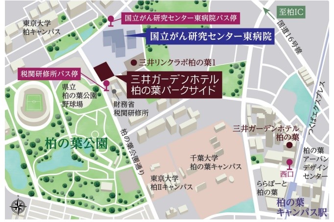 三井ガーデンホテル柏の葉パークサイドのアクセス図