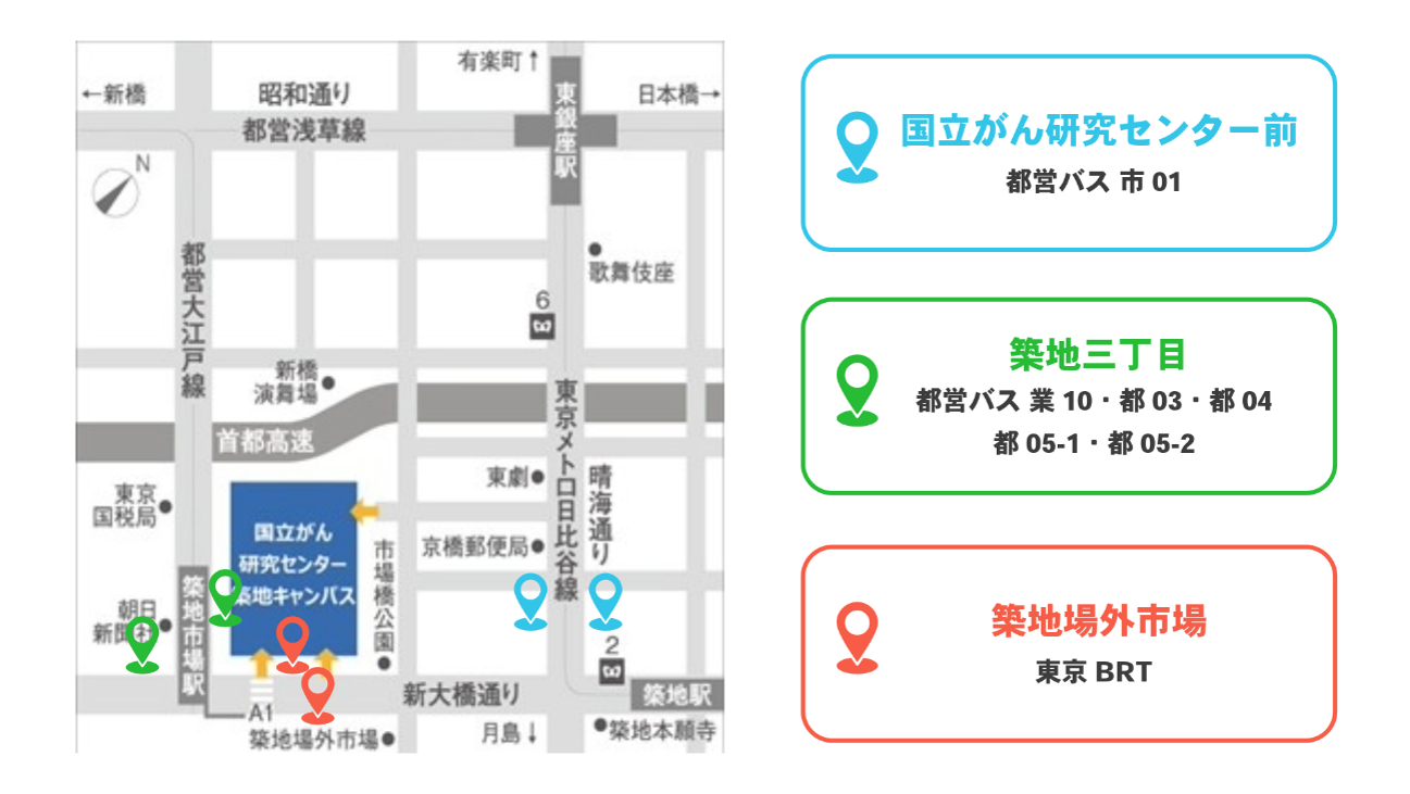 バス・東京BRTでお越しの場合 地図