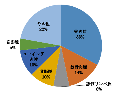 表1　骨に発生する原発性悪性腫瘍の内訳