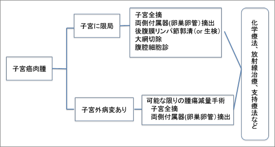 子宮がん肉腫の治療フローチャート画像