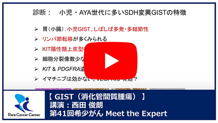 第41回GIST(消化管間質腫瘍)講演：西田 俊朗