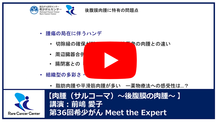 第36回肉腫(サルコーマ)~後腹膜の肉腫~講演:前嶋 愛子