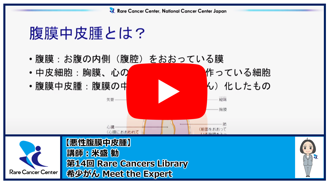 第14回Rare Cancers Library.png悪性腹膜中皮腫講師：米盛 勧2