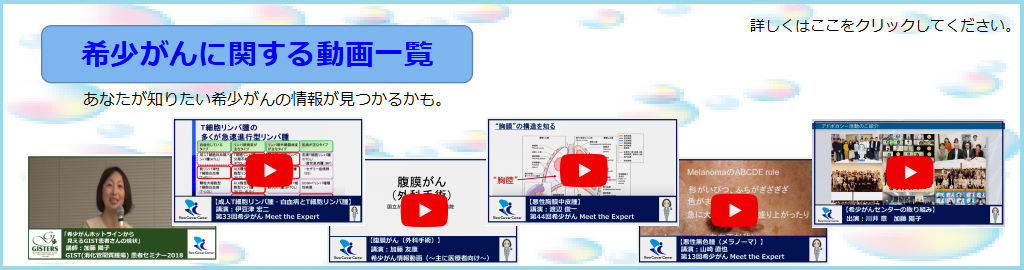 希少がんに関する動画一覧イメージ画像