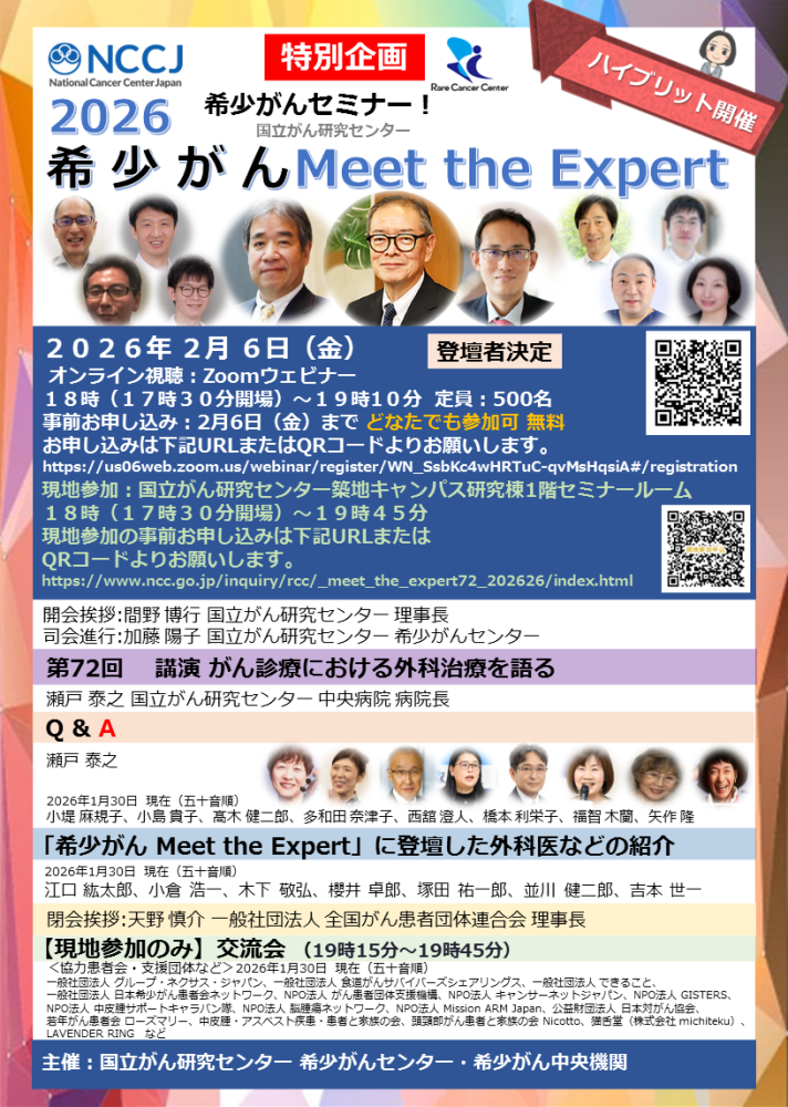 第72回 特別企画 がん診療における外科治療を語る