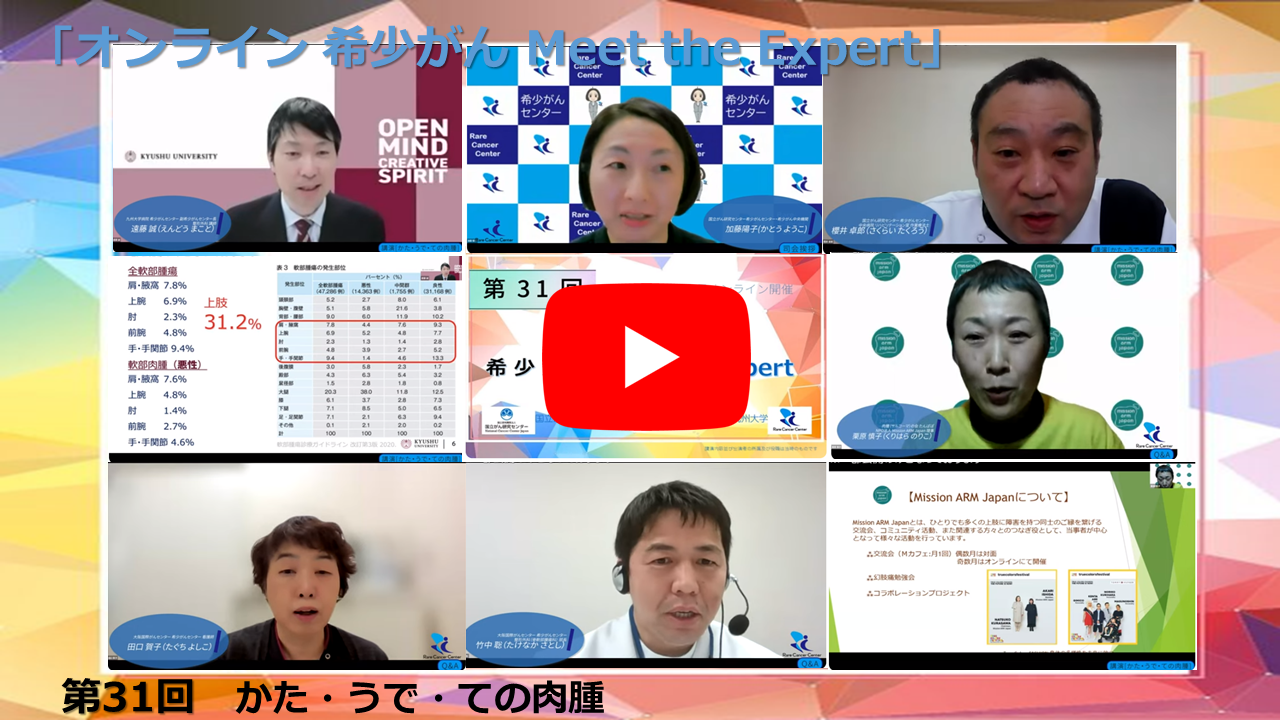 第31回 かた・うで・ての肉腫 国立がん研究センター&times;大阪国際がんセンター&times;九州大学