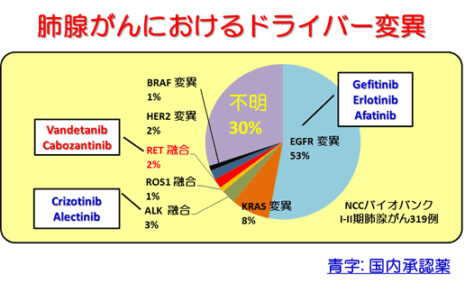 肺線がんにおけるドライバー異変